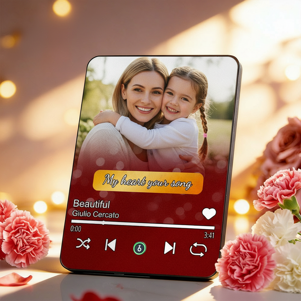 Custom Music Photo Plaques Personalized Music Plaque Can Play Songs Gift for Mother's DAY