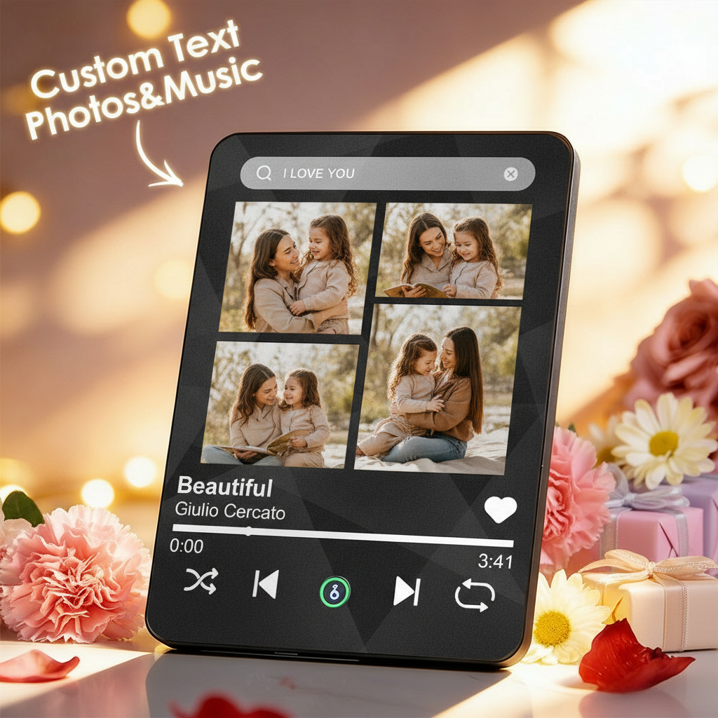 Custom Music Photo Plaques Personalized Music Plaque Can Play Songs Gift for Mother's DAY