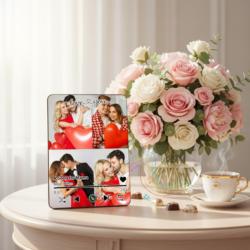 Custom Music Photo Plaques Personalised Music Plaque Can Play Songs Gift for Mother's Day