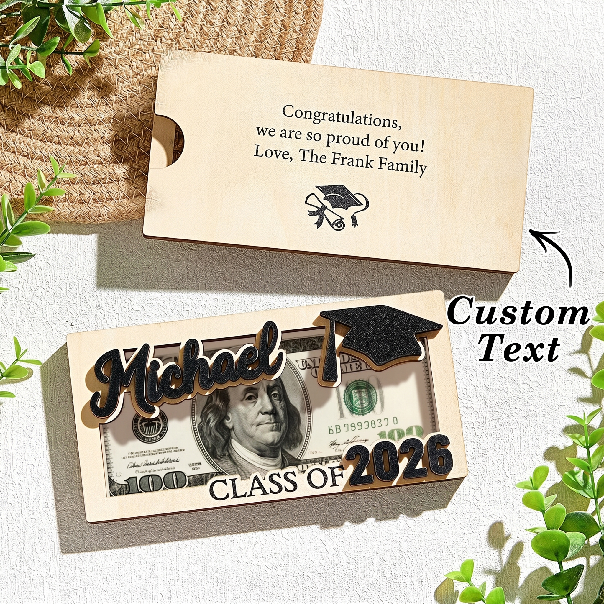 Personalized Graduation 2026 Money Holder Gift, Custom Gift for Grad Student, Gift for High School Senior, Custom Grad Name Cash Holder
