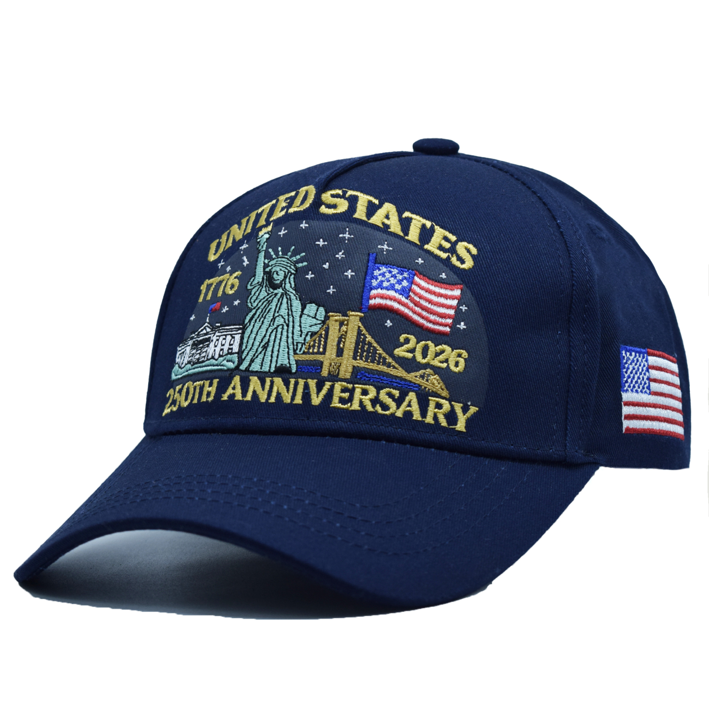 Adjustable Baseball Cap Celebrating The 250Th Anniversary of American Independence, Featuring a Distressed Patriotic Design