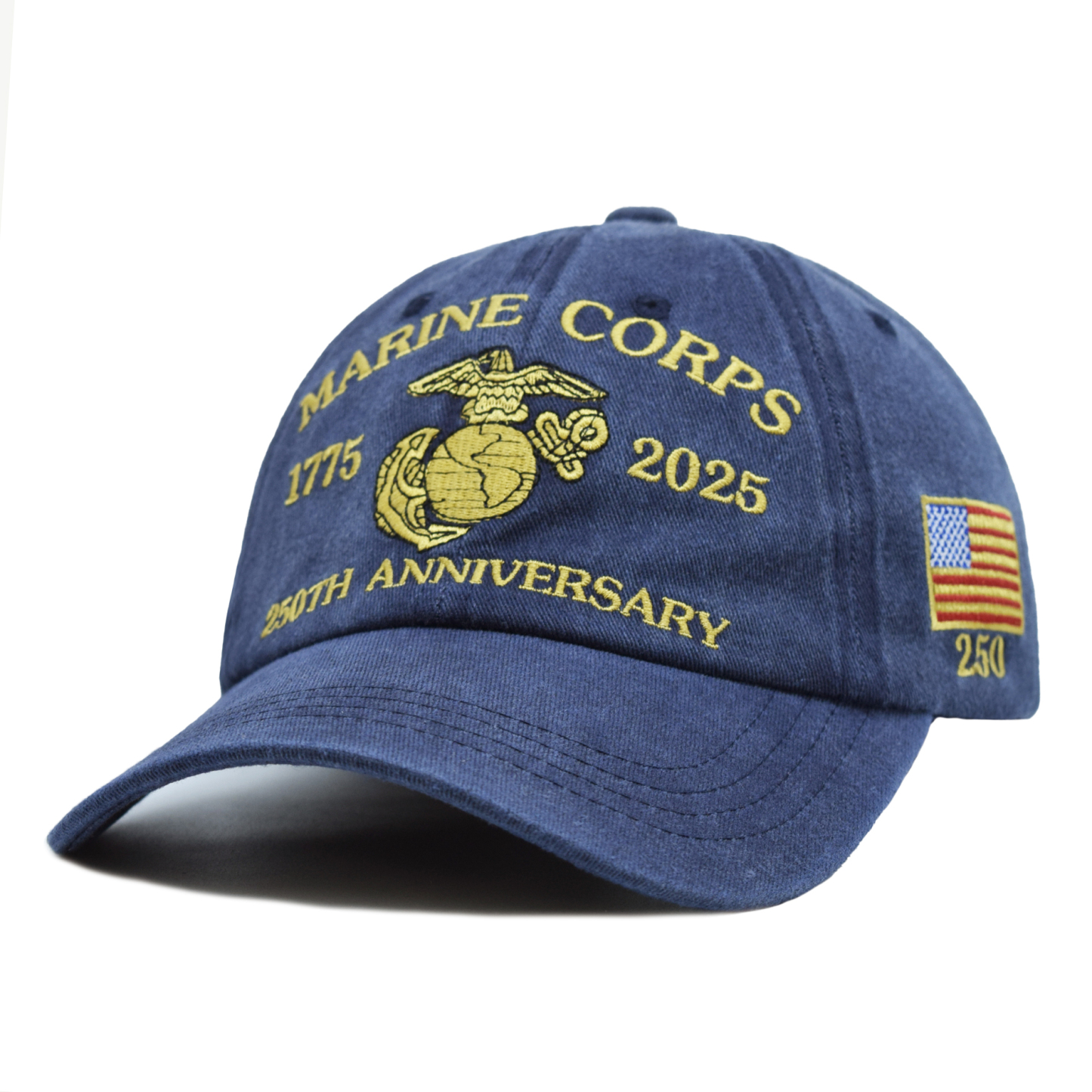 Adjustable Baseball Cap Celebrating The 250Th Anniversary of American Independence, Featuring a Distressed Patriotic Design