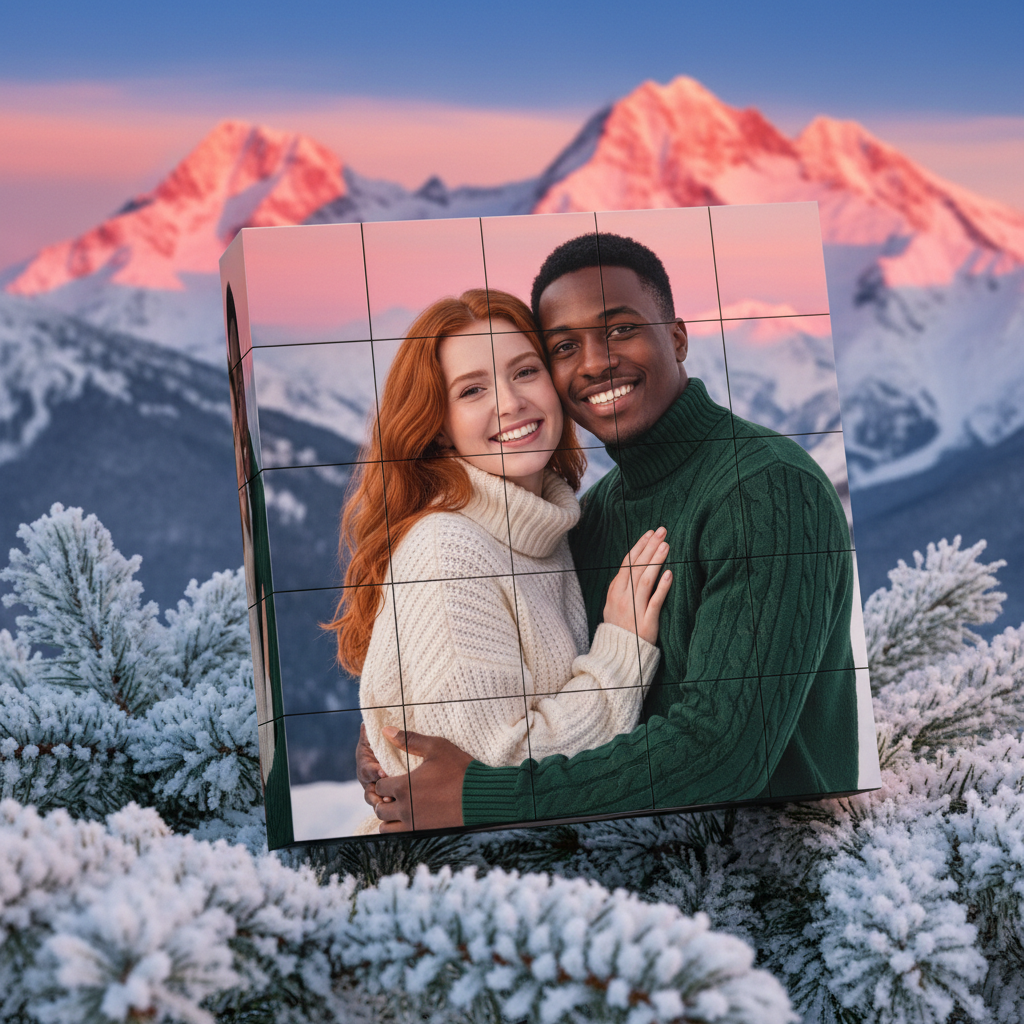 Custom Photo Magnetic Cube Puzzle, 6 Different Romantic Patterns, Personalized Creative Gift for Couples