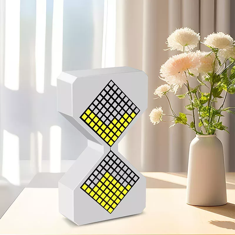 Modern LED Digital Hourglass Timer – Electronic Pixel Sand Clock, Interactive Desk Sculpture & Ambient Night Light for Home & Office Setup