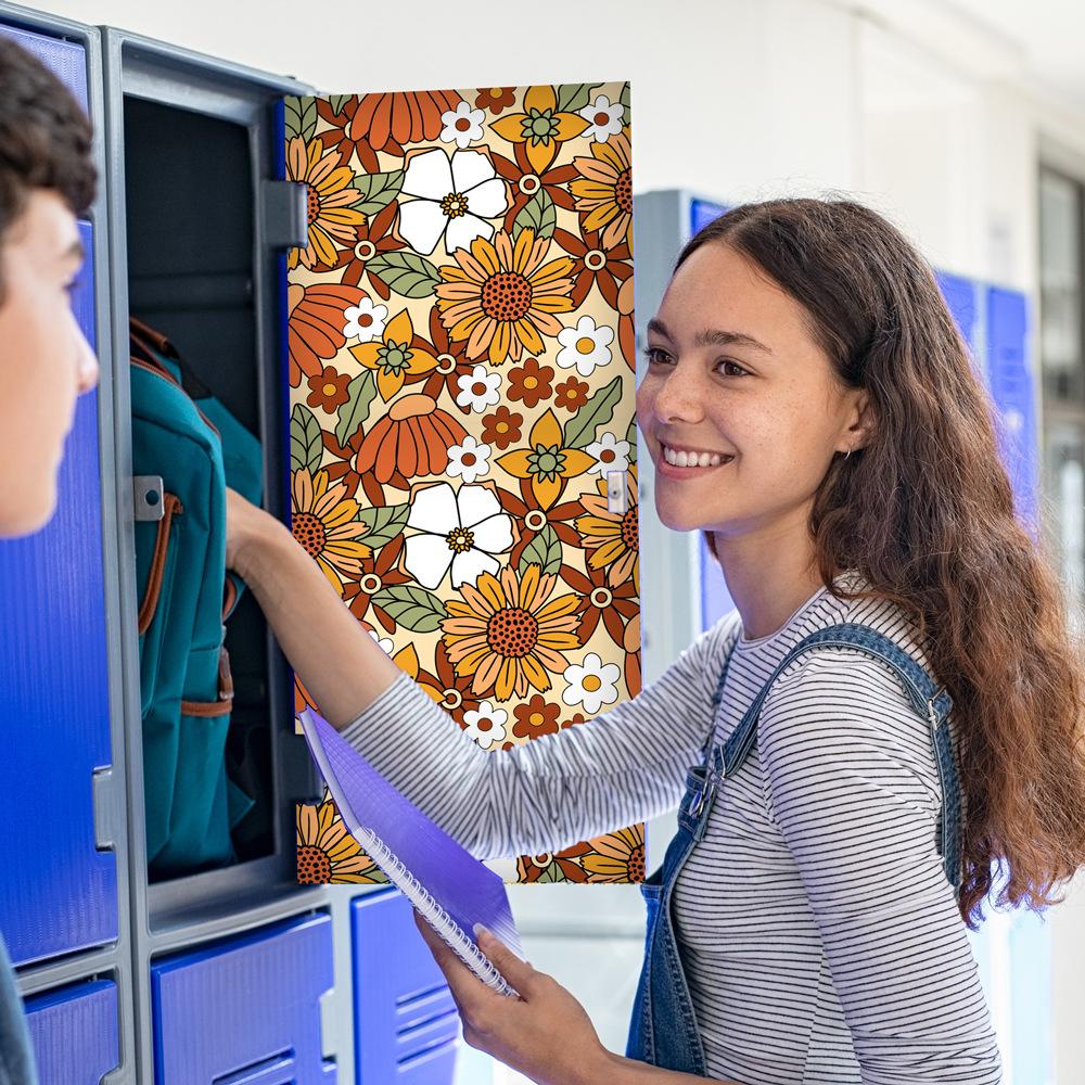 Magnetic School Locker Wallpaper Sheet – Removable & Cut-to-Fit Decorative PVC Liner for Back to School