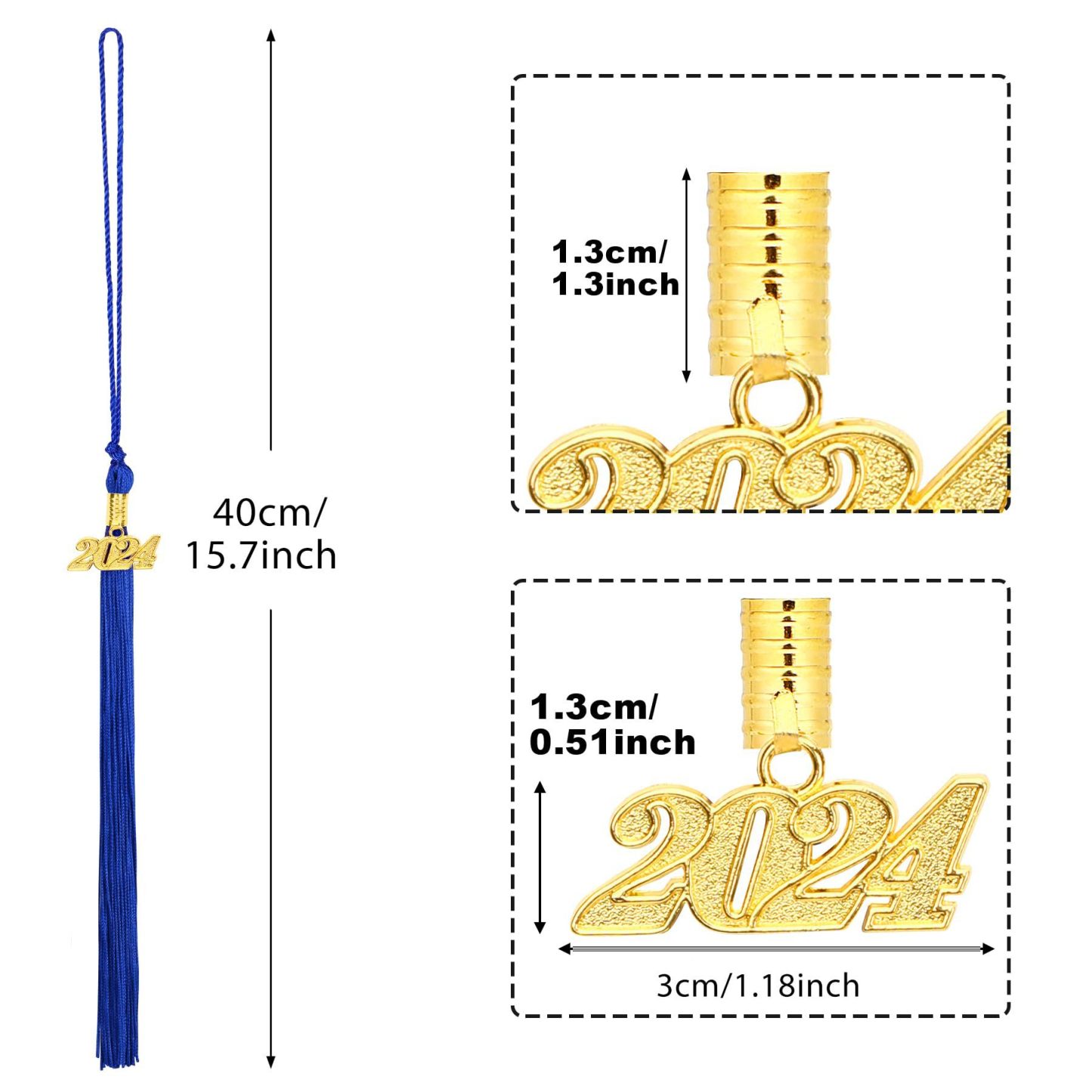 2024 Graduation Cap Tassel Blue Graduation Hat Tassel Ceremonies Accessories for Graduates