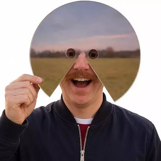 Funny Illusion Mirror Selfie Mask - Acrylic Optical Illusion Face Shield for Weird & Creative Photos, Gag Gift Props