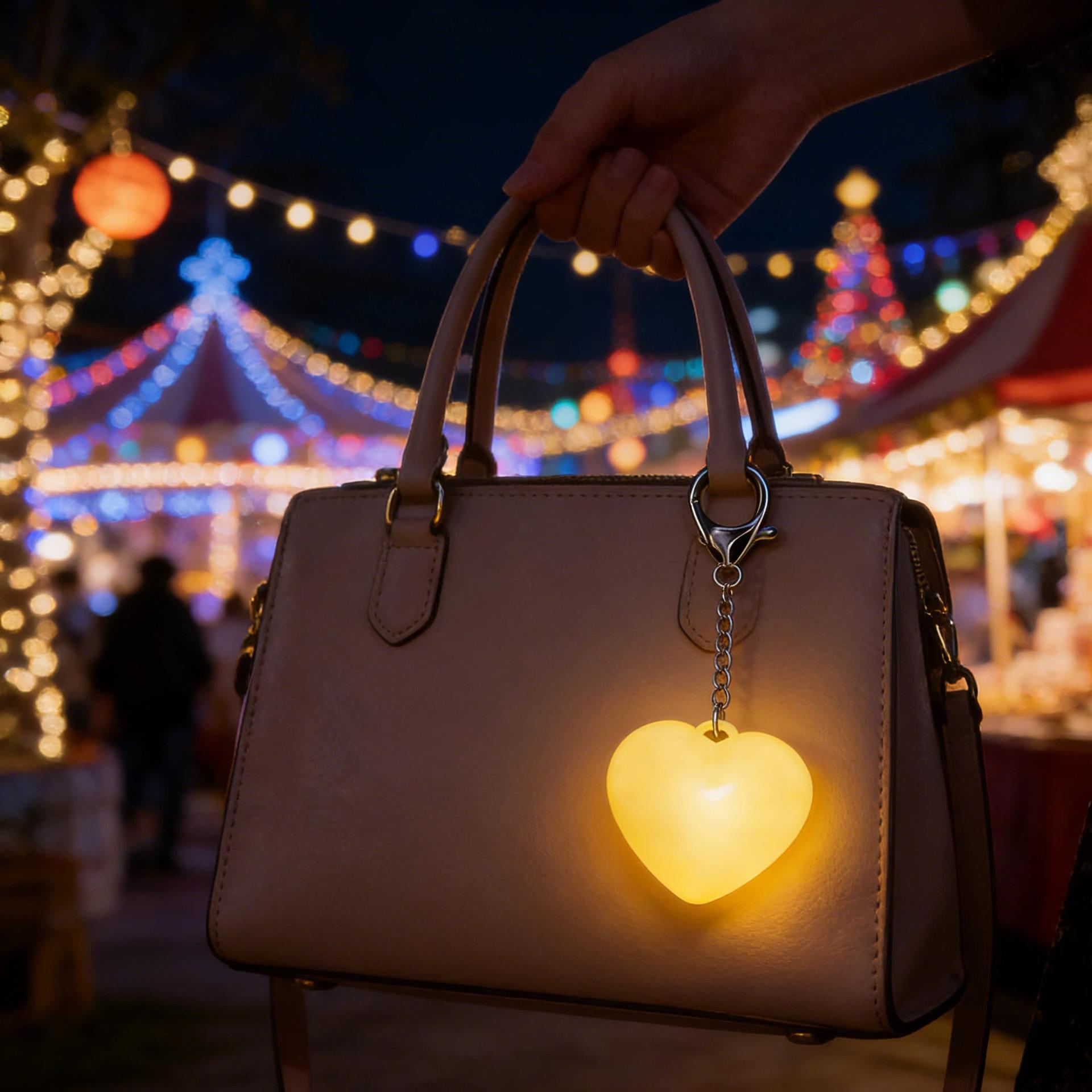 Heart-Shaped LED Purse Light – Touch-Activated Handbag Light Keychain for Dark Bags, Backpacks & Purses
