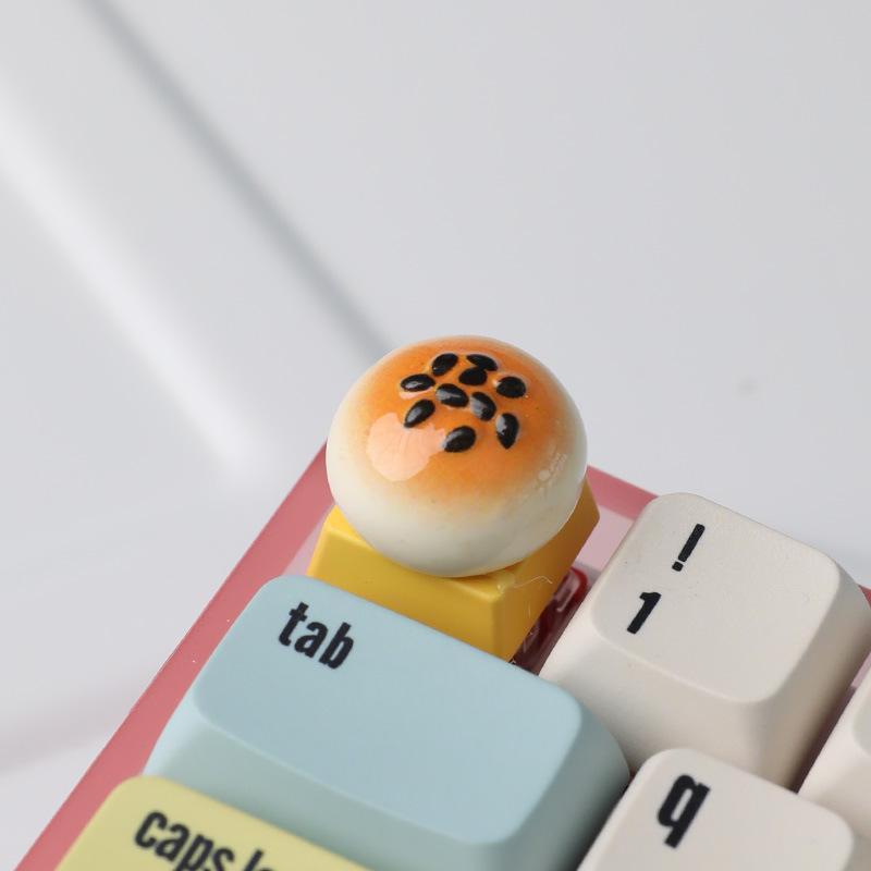 Cute Miniature Bakery & Food Artisan Keycaps - Realistic Handmade Resin Keycap for Cherry MX Mechanical Keyboards