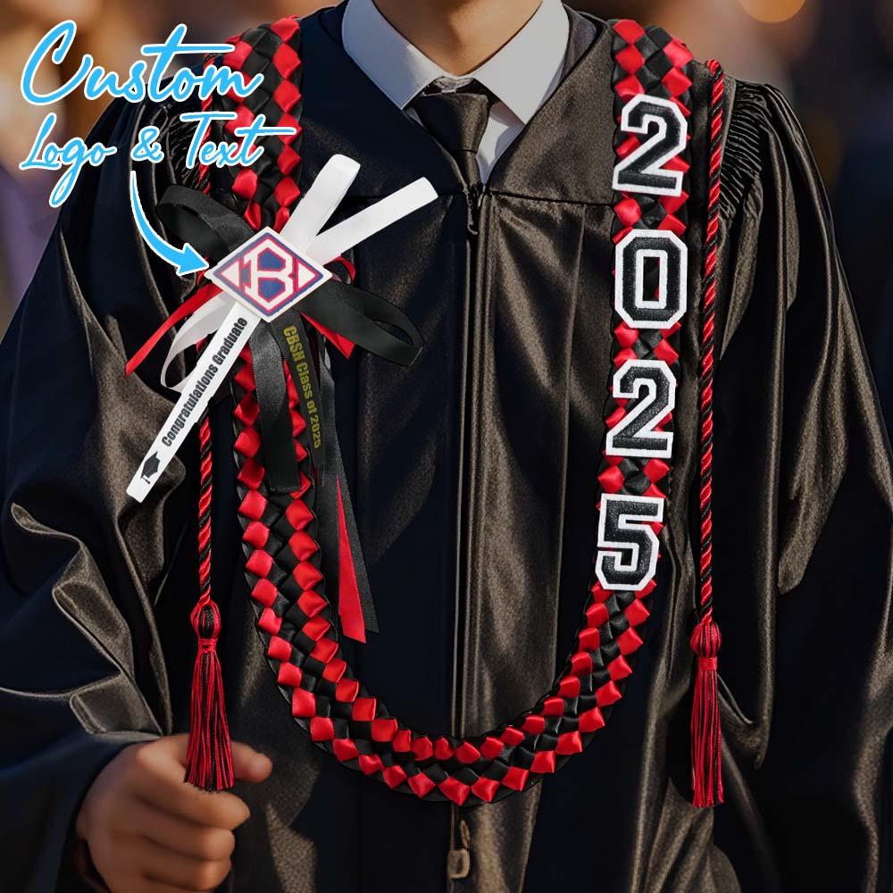 Graduation Lei - customized to any college or high school logo & colors - Personalized lei, class of 2025, senior night lei
