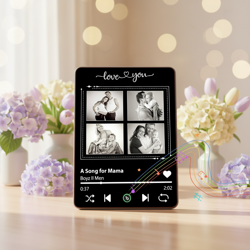 Custom Music Photo Plaques Personalised Music Plaque Can Play Songs Gift for Mother's Day