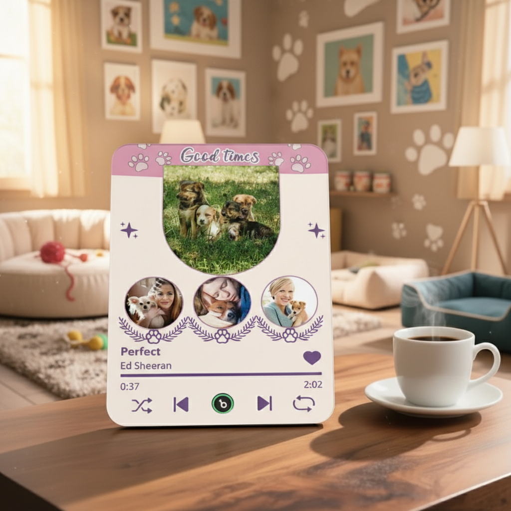 Personalized Pet Memorial Plaque: Custom Photo & Song Keepsake