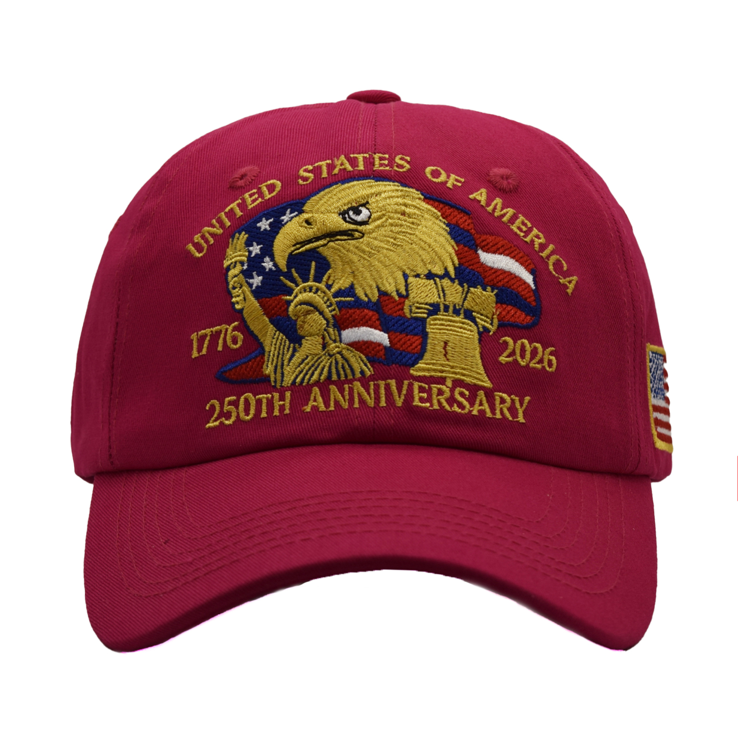 Adjustable Baseball Cap Celebrating The 250Th Anniversary of American Independence, Featuring a Distressed Patriotic Design