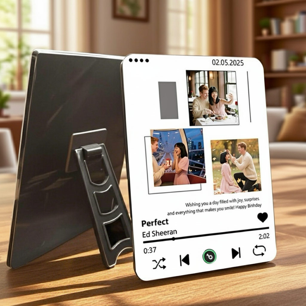 Custom Photo Music Plaque - Personalized Song & Picture Gift for Couples, Anniversaries, Special Moments