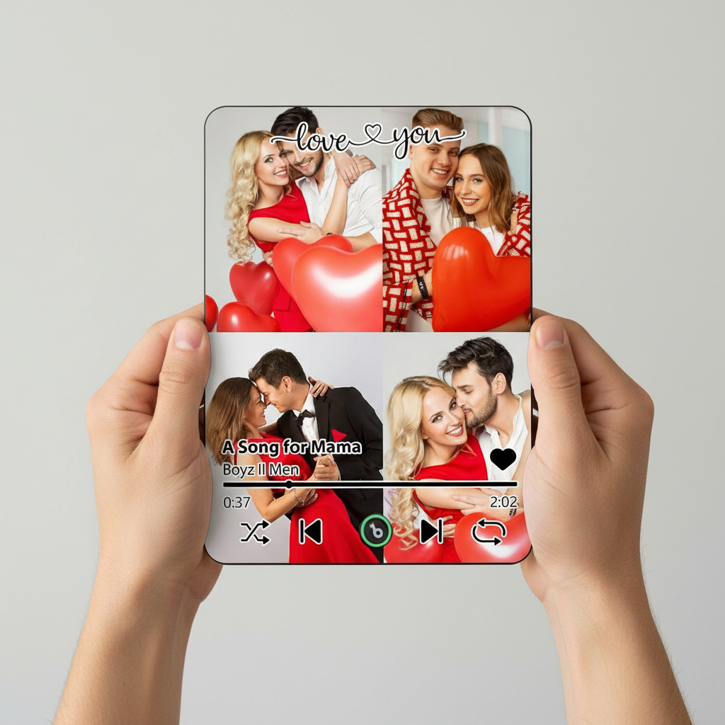 Custom Music Picture Frame Plaque That Plays Songs - Personalized Acrylic Gift, Engraved Song Frame for Mom Couples Best Friends