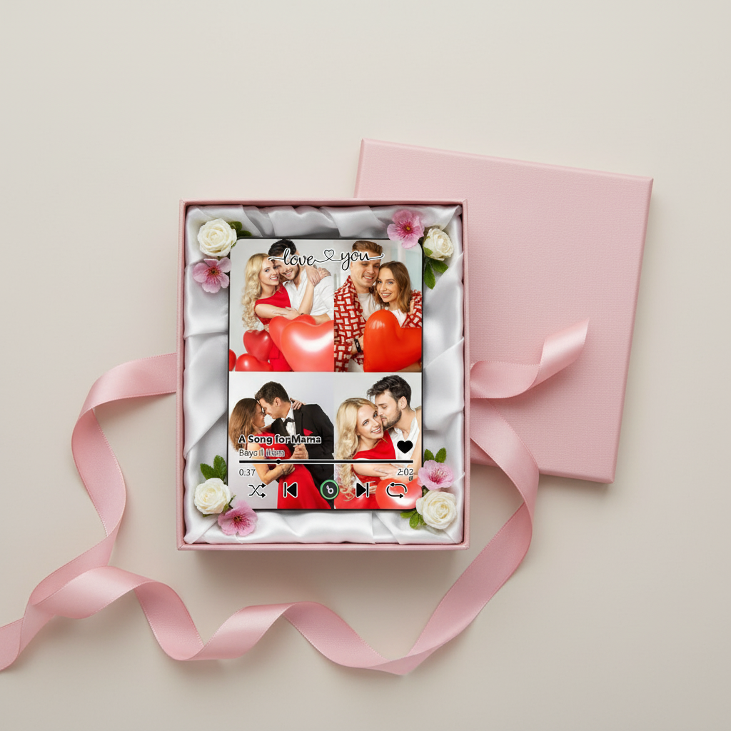 Custom Music Picture Frame Plaque That Plays Songs - Personalized Acrylic Gift, Engraved Song Frame for Mom Couples Best Friends