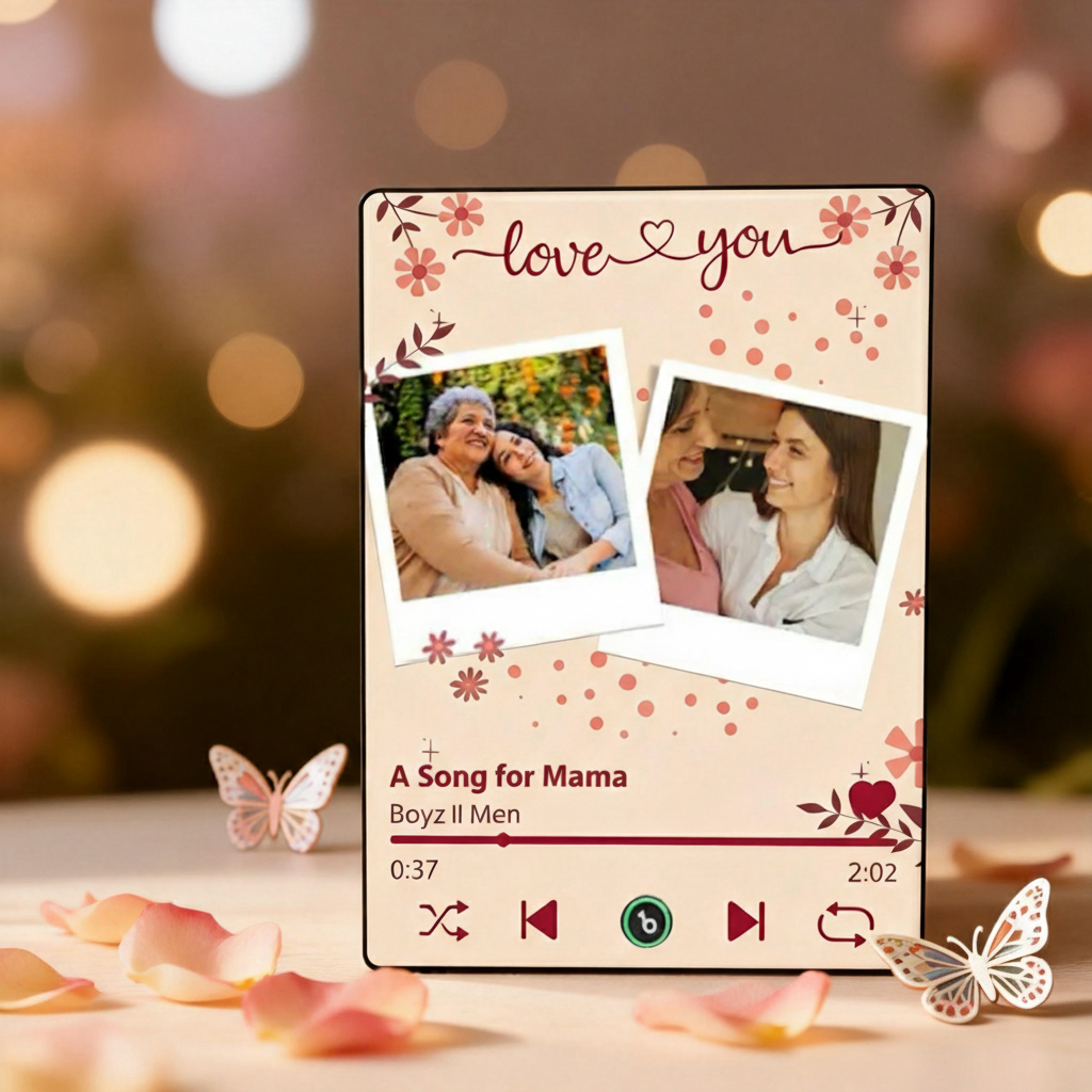 Custom Acrylic Music Plaque with Song & Photo-Unique Gift for Mom Memorial or Music Lover Gift