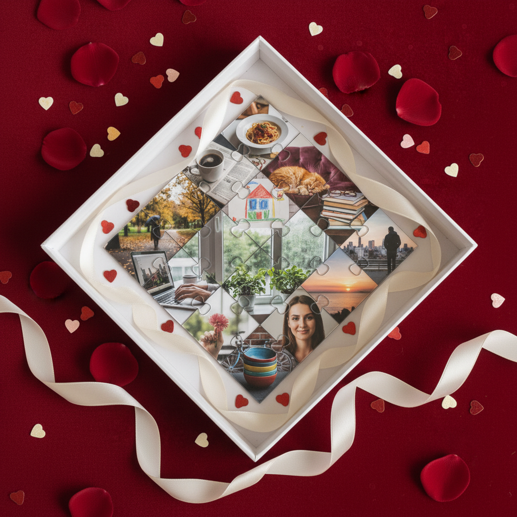 Personalized Photo Acrylic Puzzle Custom Picture Pieces Valentine's Day Memory Gift