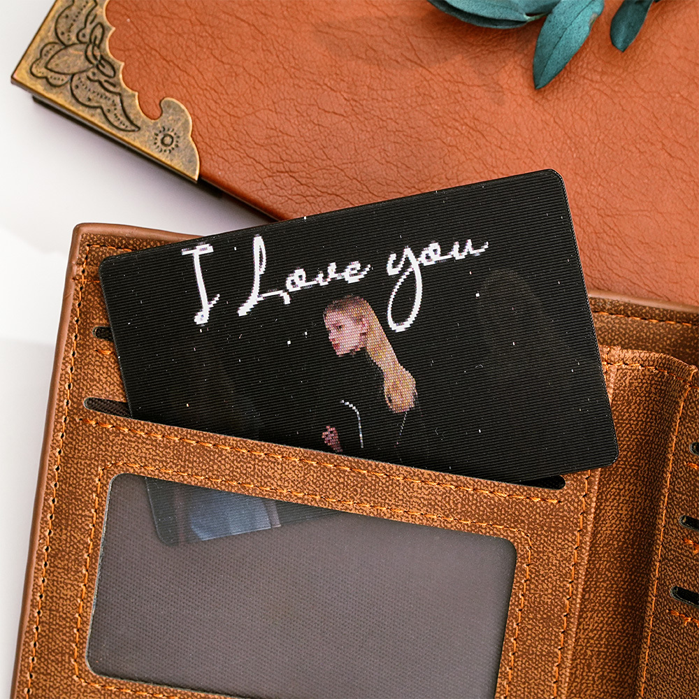 Custom 3-Photo Lenticular Wallet Card �C Personalized Anniversary/Birthday Gift for Him