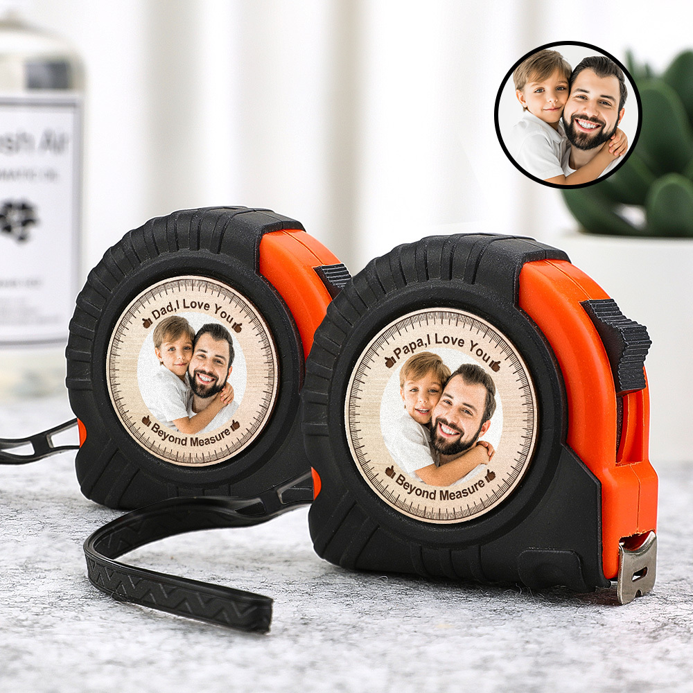 Custom Photo Tape Measure Our Love Can't Be Measured Father's Day Gift For Dad Grandpa