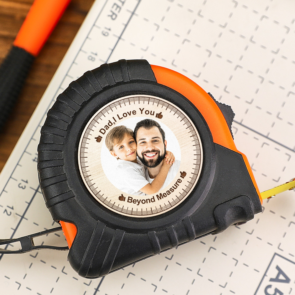 Custom Photo Tape Measure Our Love Can't Be Measured Father's Day Gift For Dad Grandpa