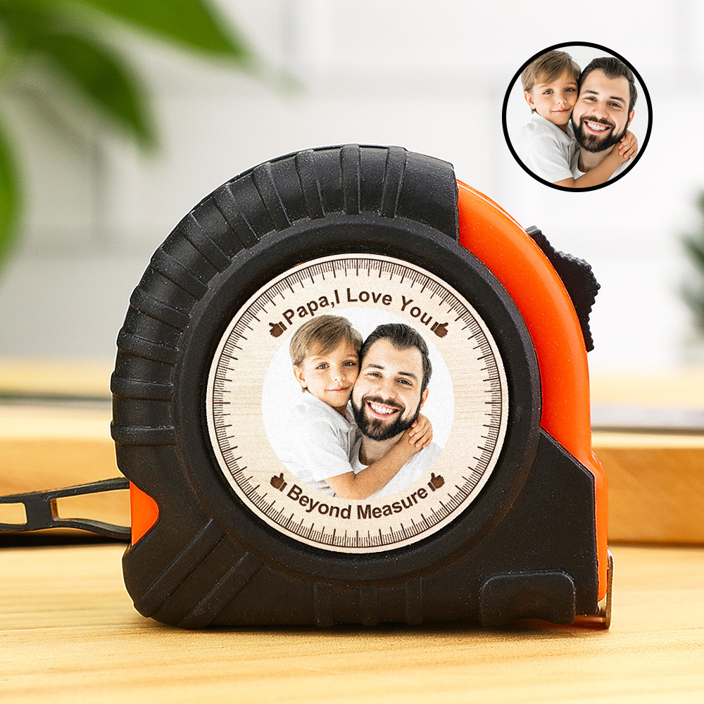 Custom Photo Tape Measure Our Love Can't Be Measured Father's Day Gift For Dad Grandpa