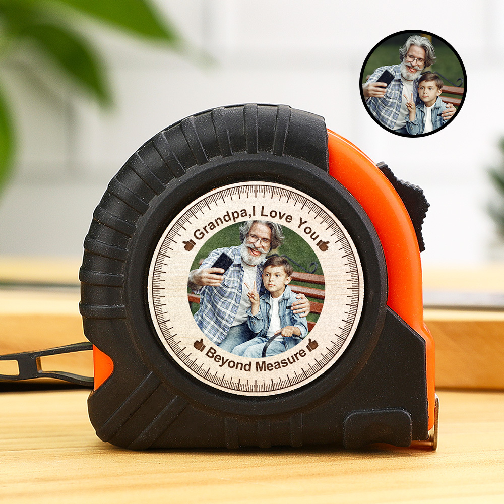 Custom Photo Tape Measure Our Love Can't Be Measured Father's Day Gift For Dad Grandpa