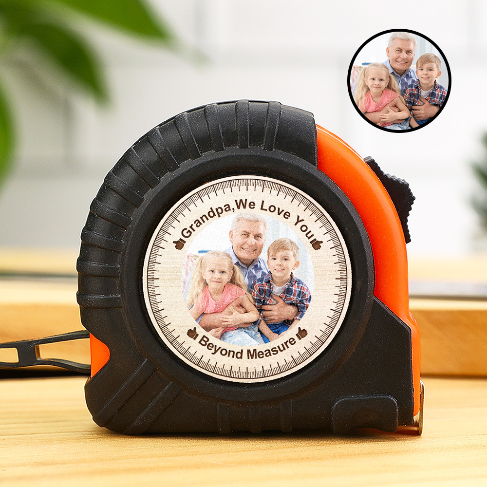 Custom Photo Tape Measure Our Love Can't Be Measured Father's Day Gift For Dad Grandpa