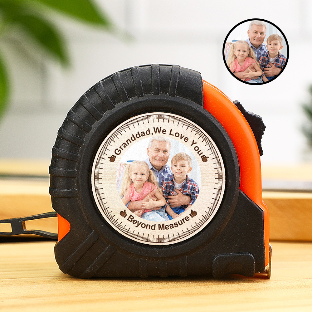 Custom Photo Tape Measure Our Love Can't Be Measured Father's Day Gift For Dad Grandpa