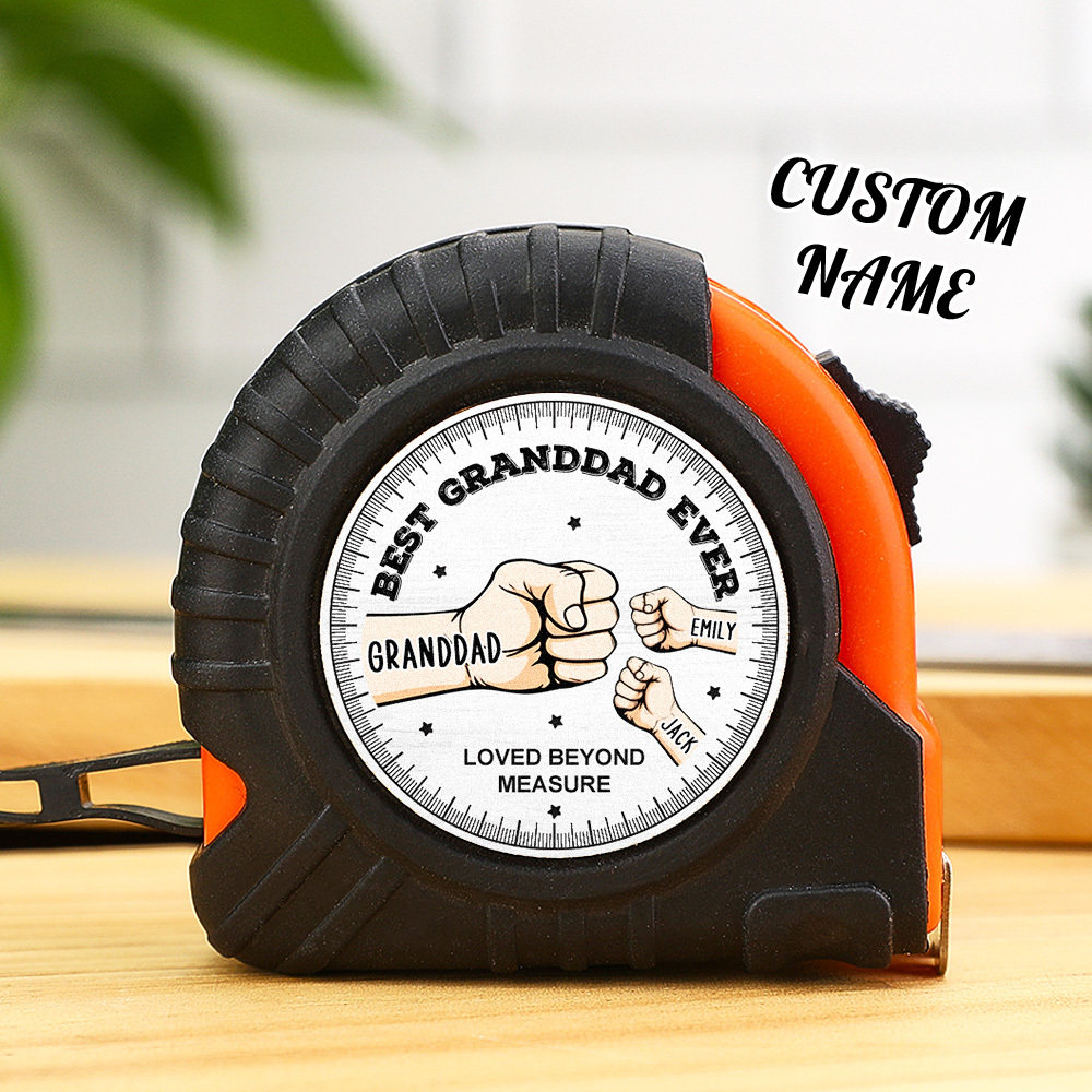 Best Dad Ever Custom Tape Measure Gift For Dad Grandpa Personalized Father's Day Gift