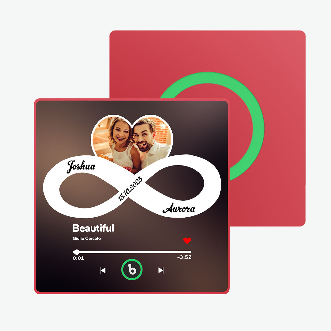 Custom Music Fridge Magnet with Colorful Frame Personalized Album Infinite Love Fridge Magnet That Can Be Played Song Ideal Gift for Couple -