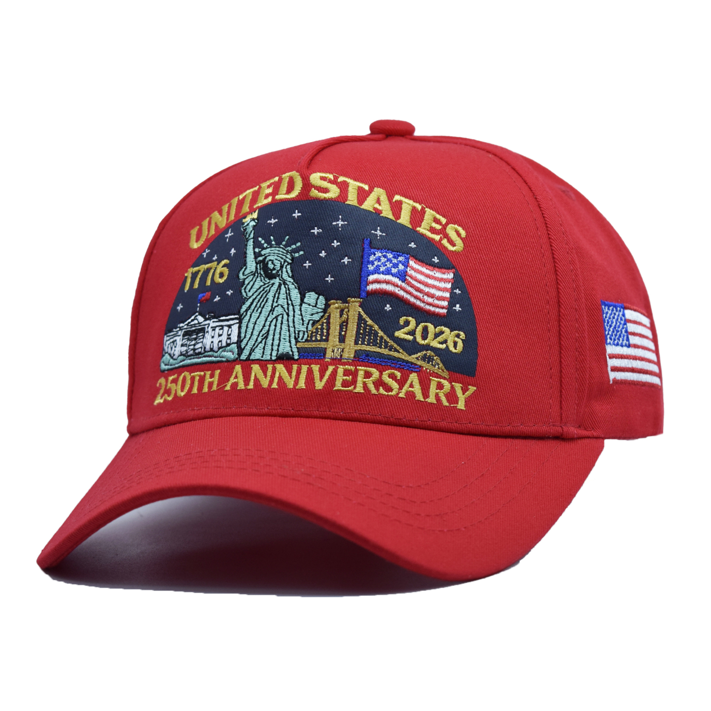 Adjustable Baseball Cap Celebrating The 250Th Anniversary of American Independence, Featuring a Distressed Patriotic Design