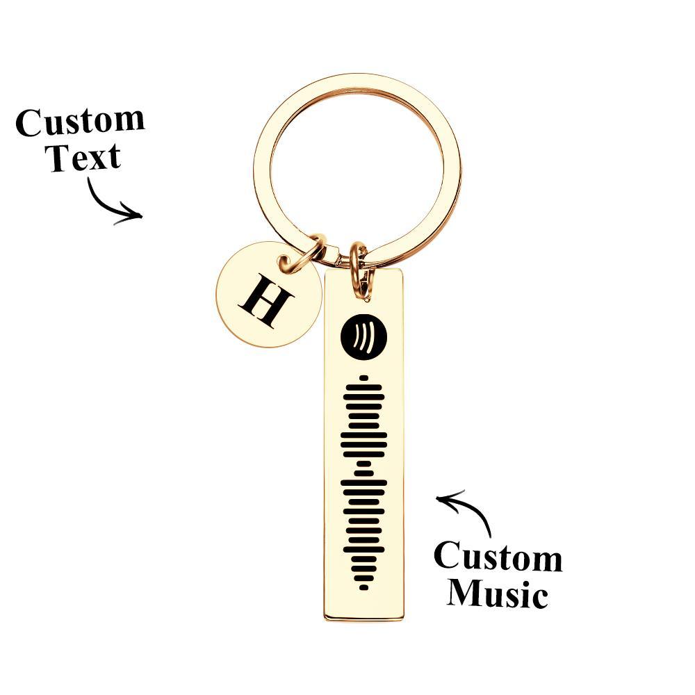 Scannable Spotify Code Keychain With Engraved Circle Pendant Custom Music Song Keychain Gift -