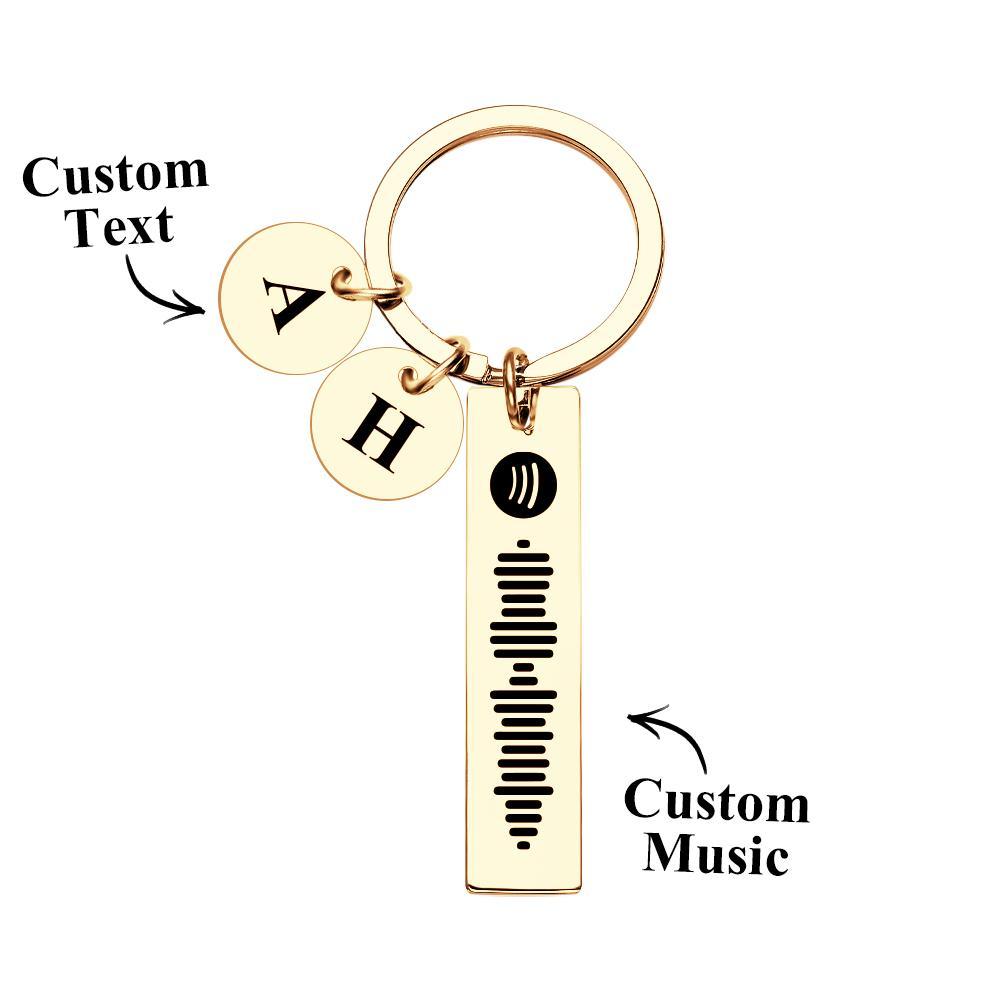 Scannable Spotify Code Keychain With Engraved Circle Pendant Custom Music Song Keychain Gift -