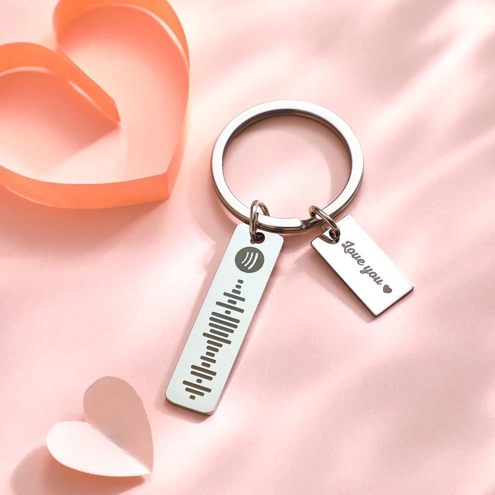 Custom Music Code Keychain Personalized Creative Name Scannable Spotify Code Keychain Gift For Her -