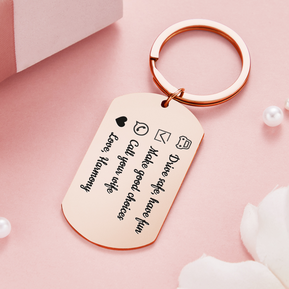 Drive Safe Have Fun Keychain Custom Keychain with Photo Drive Safe Keychain for Boyfriend Gifts for Men