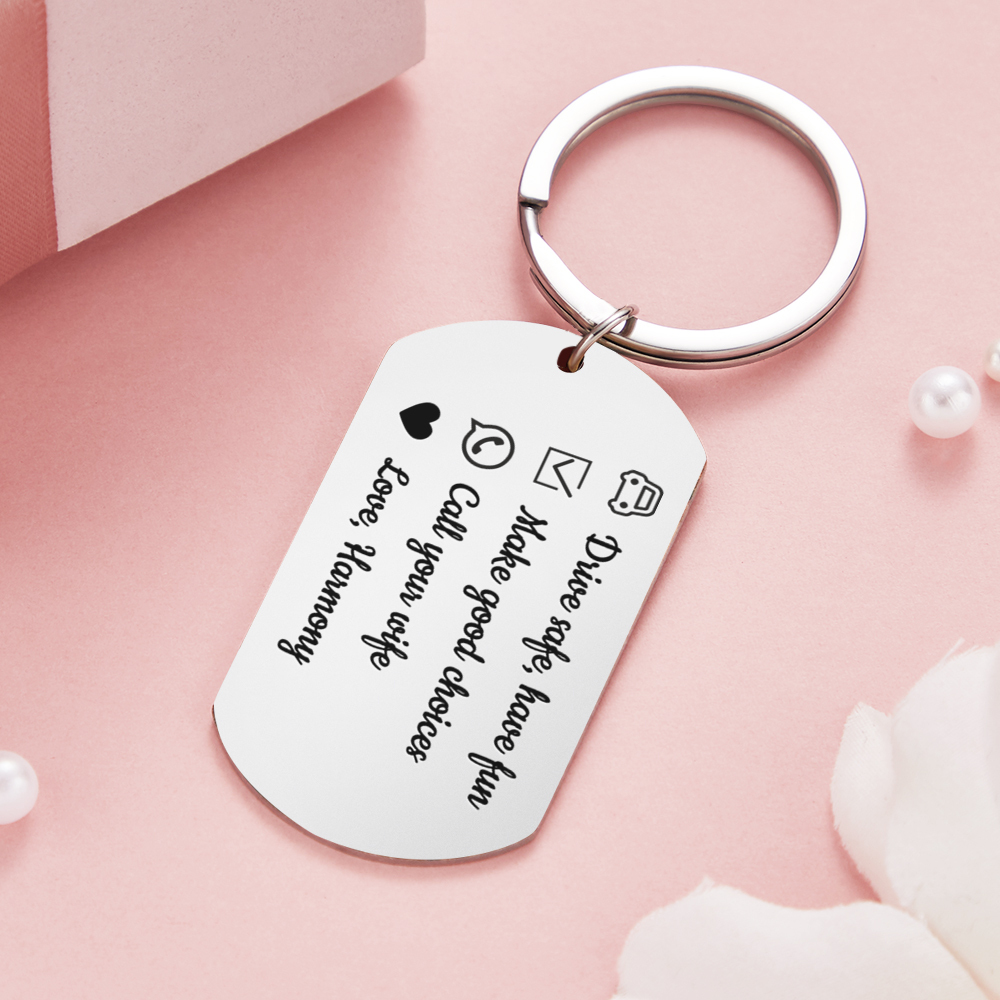 Drive Safe Have Fun Keychain Custom Keychain with Photo Drive Safe Keychain for Boyfriend Gifts for Men