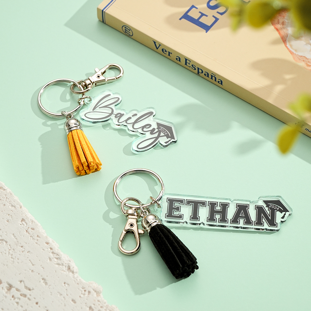 Personalized Graduation Keychain Gift Custom Name Graduation Gift for Class of 2024