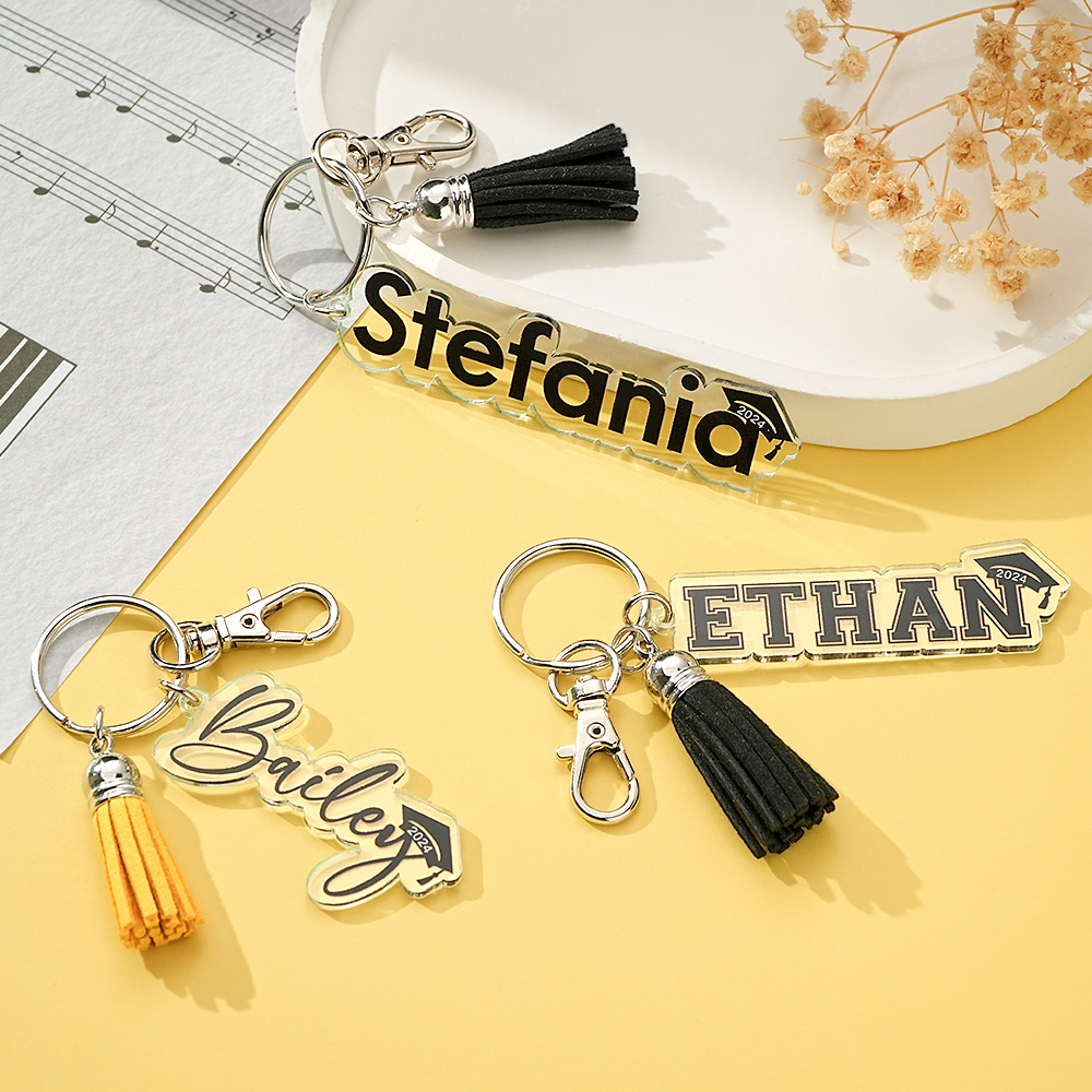 Personalized Graduation Keychain Gift Custom Name Graduation Gift for Class of 2024