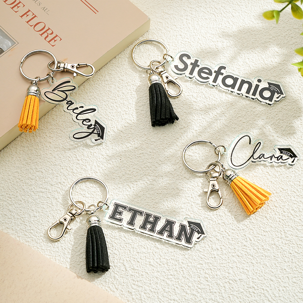 Personalized Graduation Keychain Gift Custom Name Graduation Gift for Class of 2024