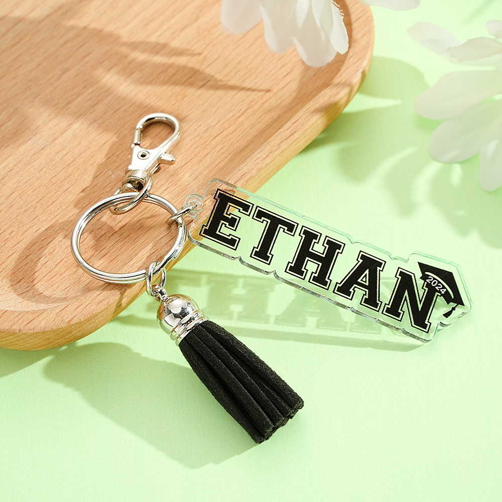 Personalized Graduation Keychain Gift Custom Name Graduation Gift for Class of 2024