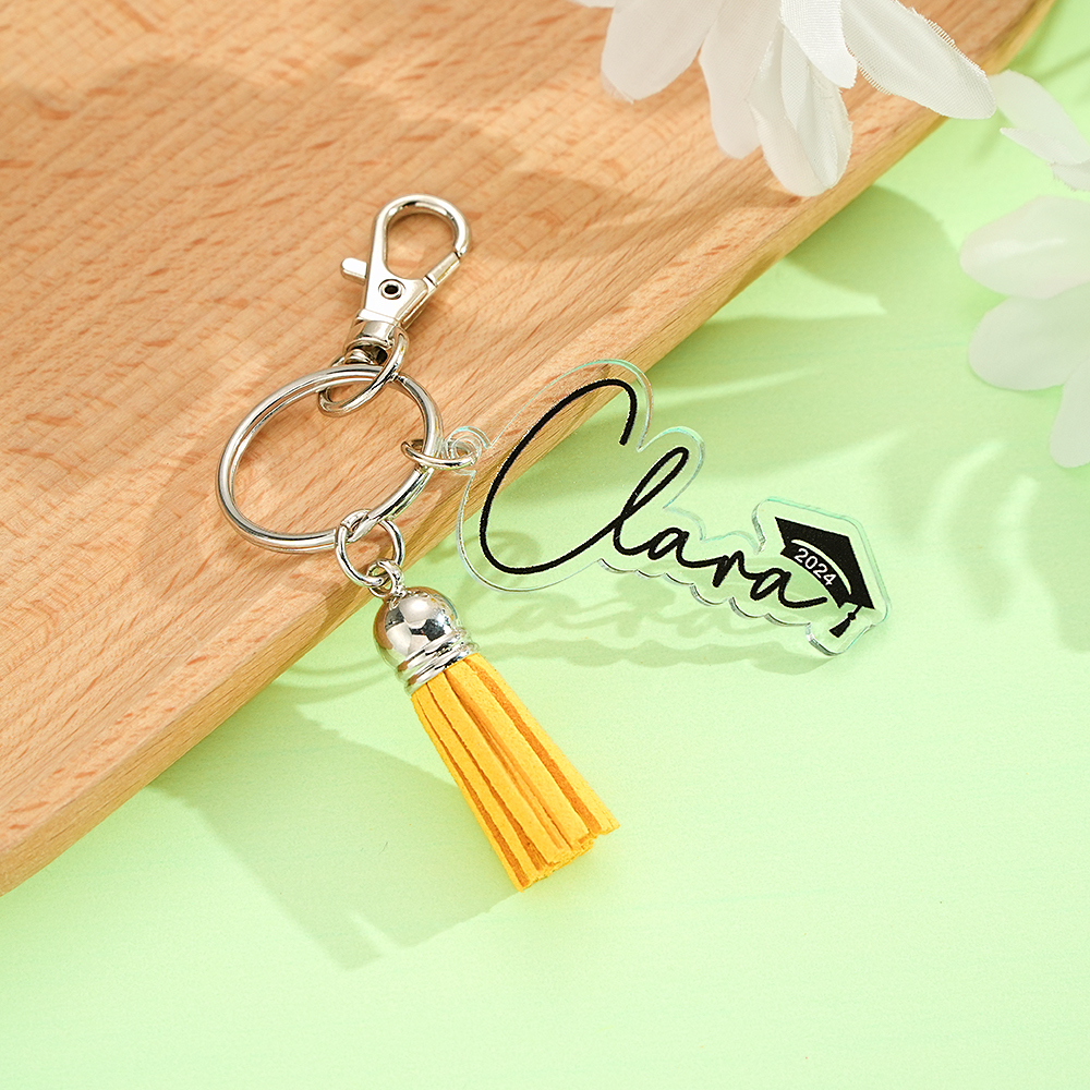 Personalized Graduation Keychain Gift Custom Name Graduation Gift for Class of 2024