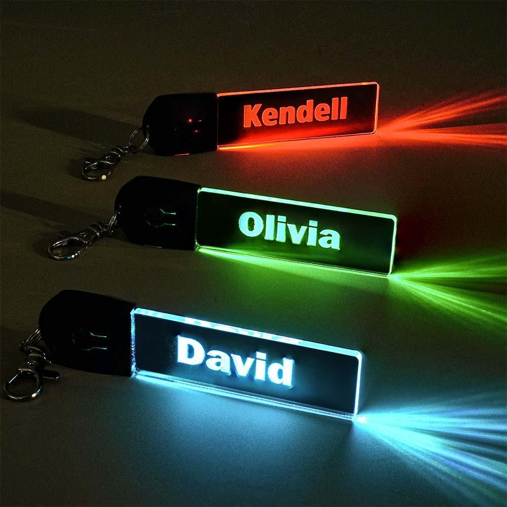 Personalized LED Light Up Name Keychain Color Changing Acrylic Name Tag Gift Idea Custom Gift - MySpotifyGlass