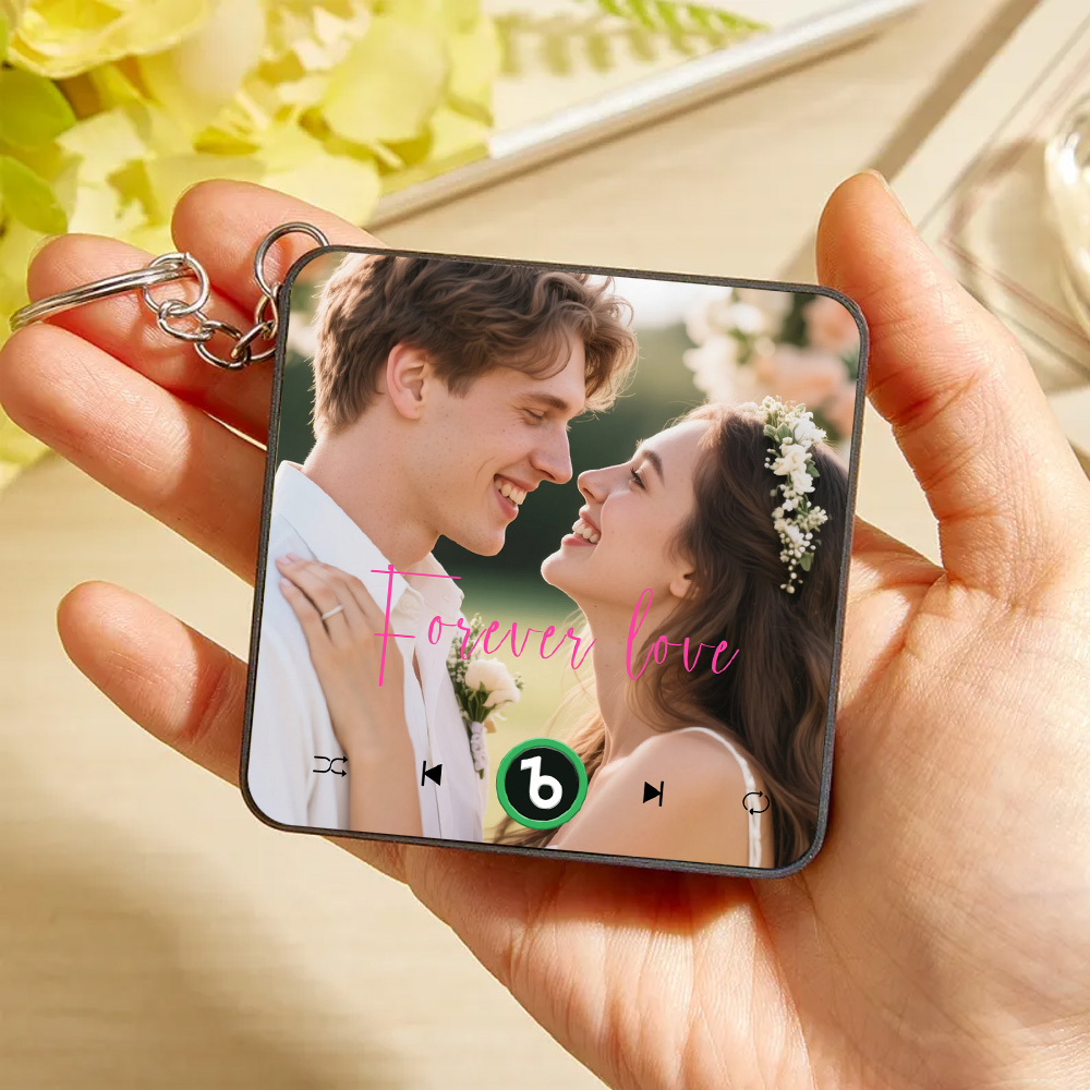Custom Music Mini Fridge Magnet Keychain with Photo Personalized Mini Music Refrigerator Magnet Keychain Song Album Anniversary Special Gift - MySpotifyGlass