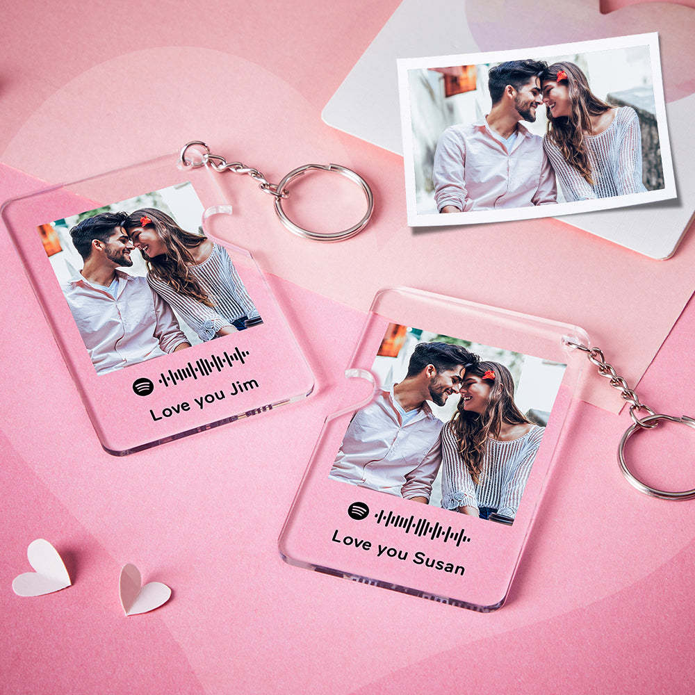 Custom Spotify Code Keychain Custom Photo Keychain Gift For Couple