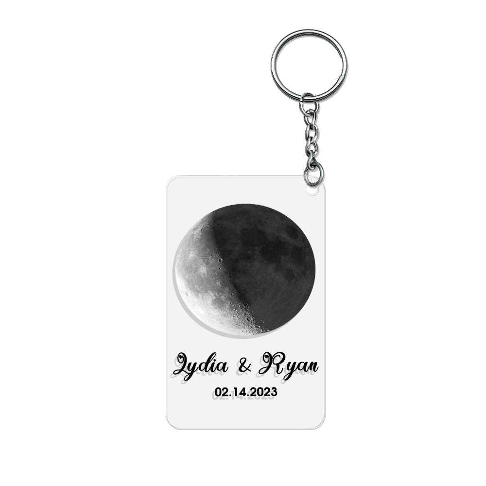 Custom Moon Phase Custom Glass Keychains Family Photo Plaque Night Light the Moon on the Day You were Born Photo Gifts