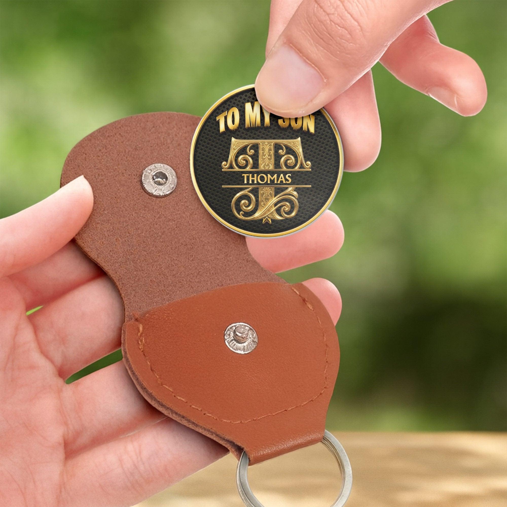 To My Son Watching You Be A Dad Monogram Initial - Personalized Custom Pocket Hug - SON136_HTOK