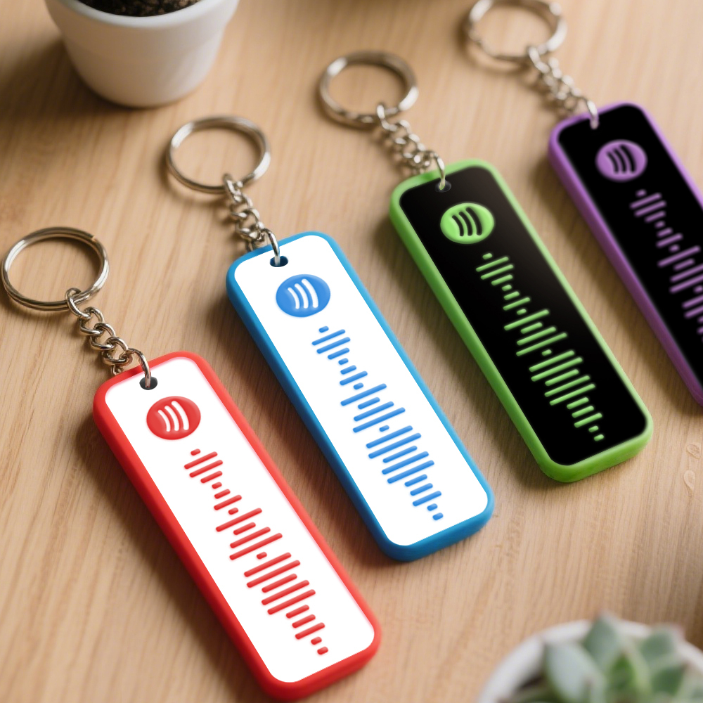 Custom Spotify Keychain Custom Color Combinations Personalized Music Keepsake