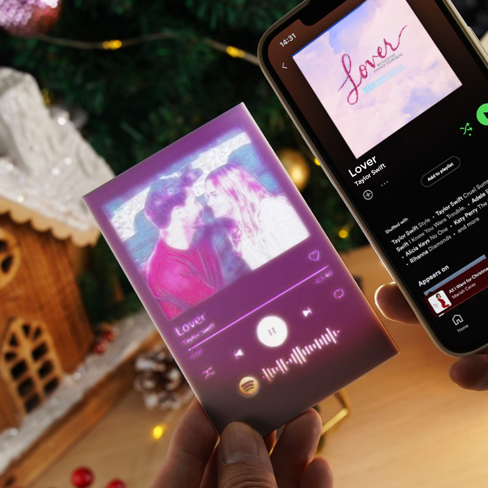 Custom 3D Printing Spotify Music Plaque Personalized Christmas Ornaments Gift for Lover