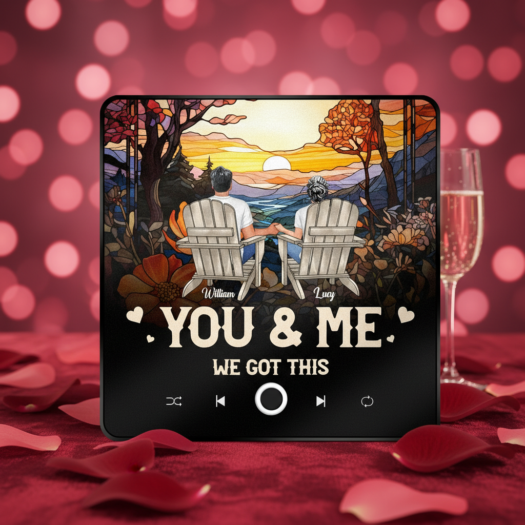 Personalized Music Fridge Magnet Custom Portrait Happy Valentine's Day Custom Music Magnets Can Play Songs Valentine's Day Gift Couple Gifts